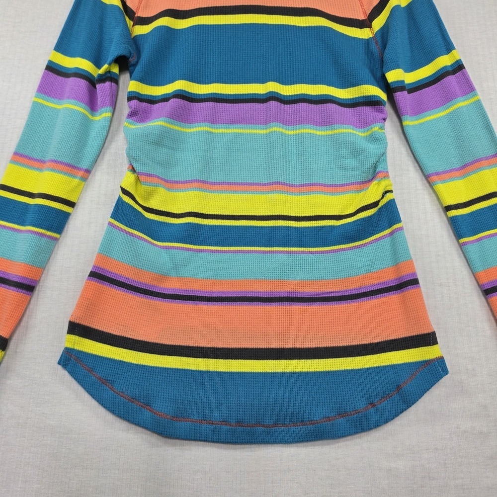 Nike Multicolor Striped Waffle Knit Ruched Hoodie Long Sleeve Shirt L Skate Y2K - Picture 9 of 9